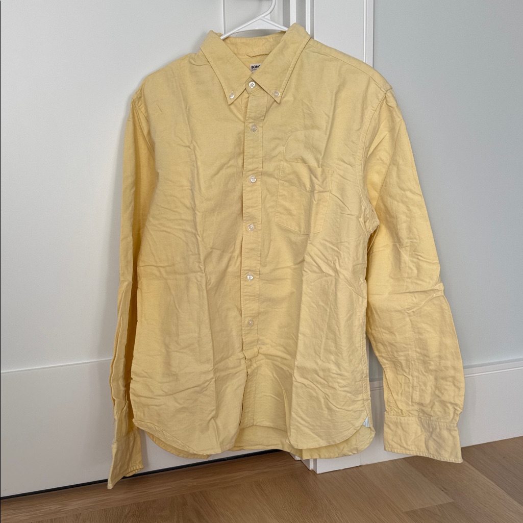 Men’s Bonobos Pale Yellow Casual Oxford Button Down Slim Fit Shirt